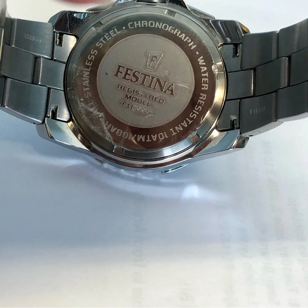 Stainless Steel Men’s Chronograph Festina Watch - Silver
